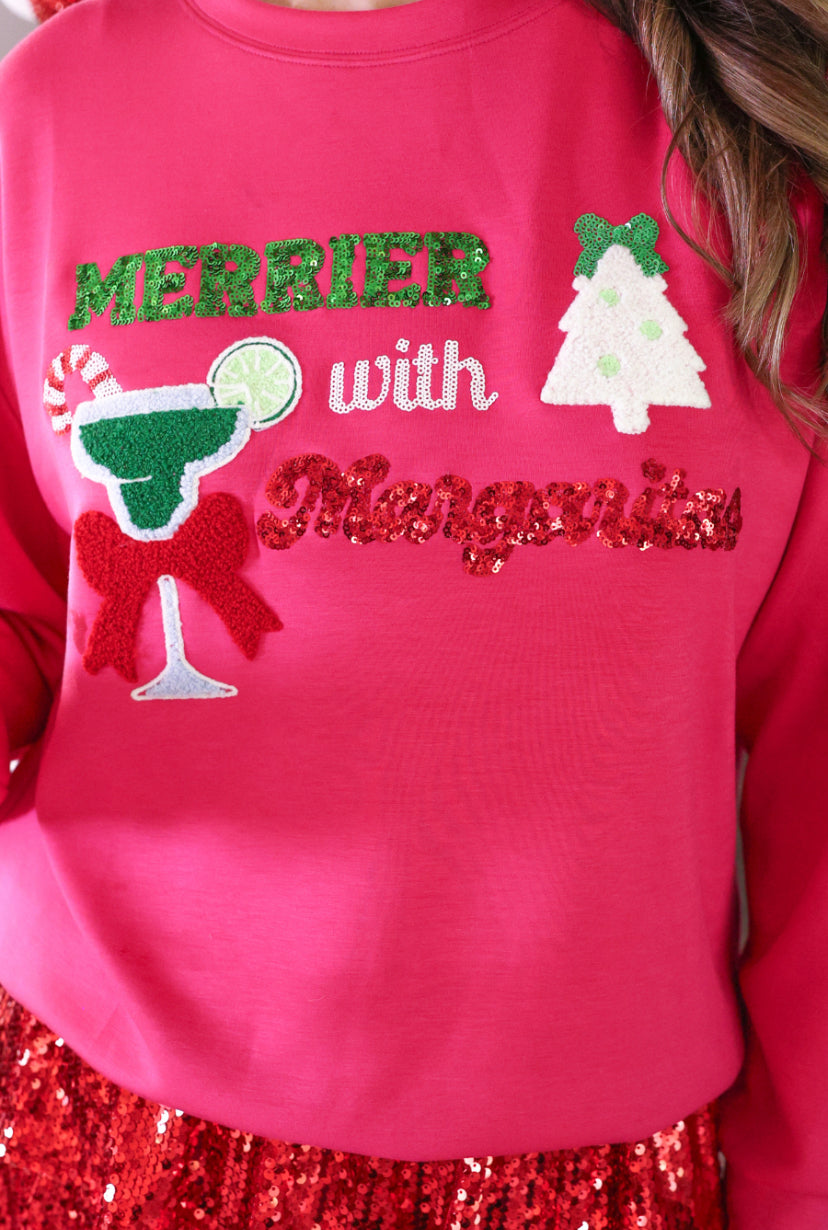 Merrier With Margaritas Sequin Pullover