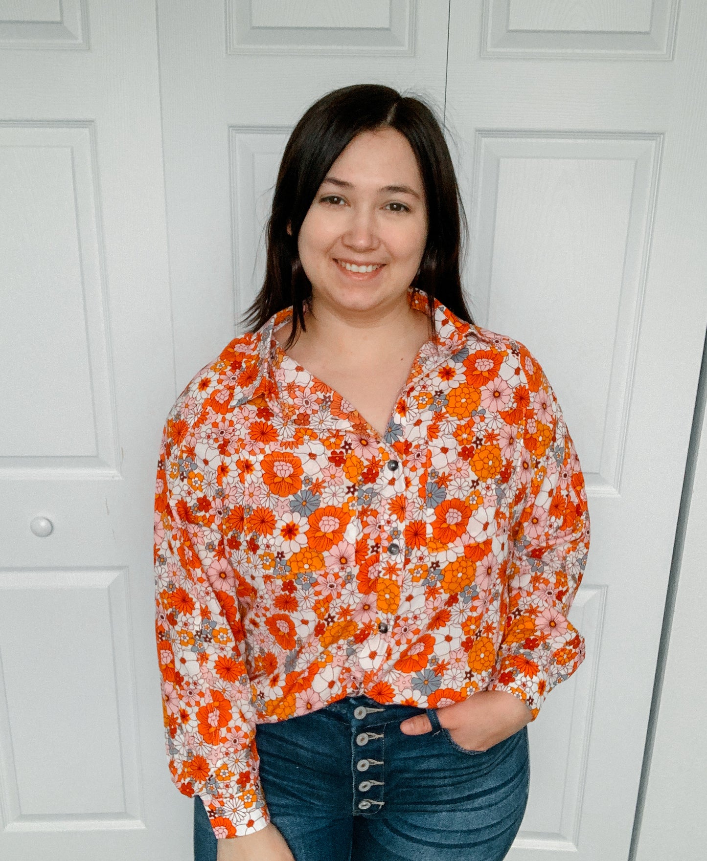 Floral Chest Pocket Button Up