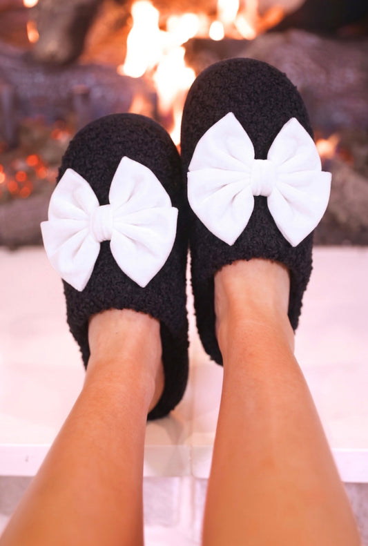 Cozy Bow Slippers - 2 Colors