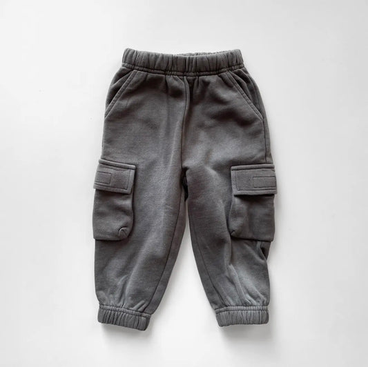 Toddler Classic Cargo Sweatpants in Stonewash