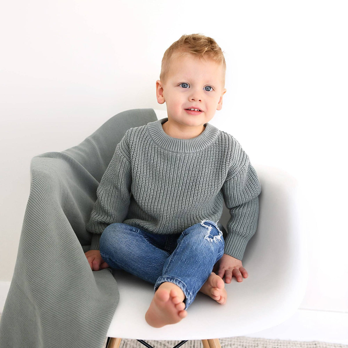 Gigi & Max Solid Knit Kids’ Sweater