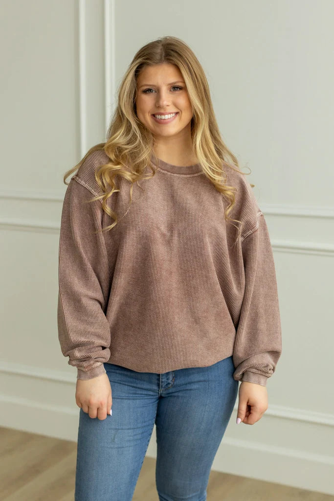 Moon Ryder Fall Essential Corded Crewneck