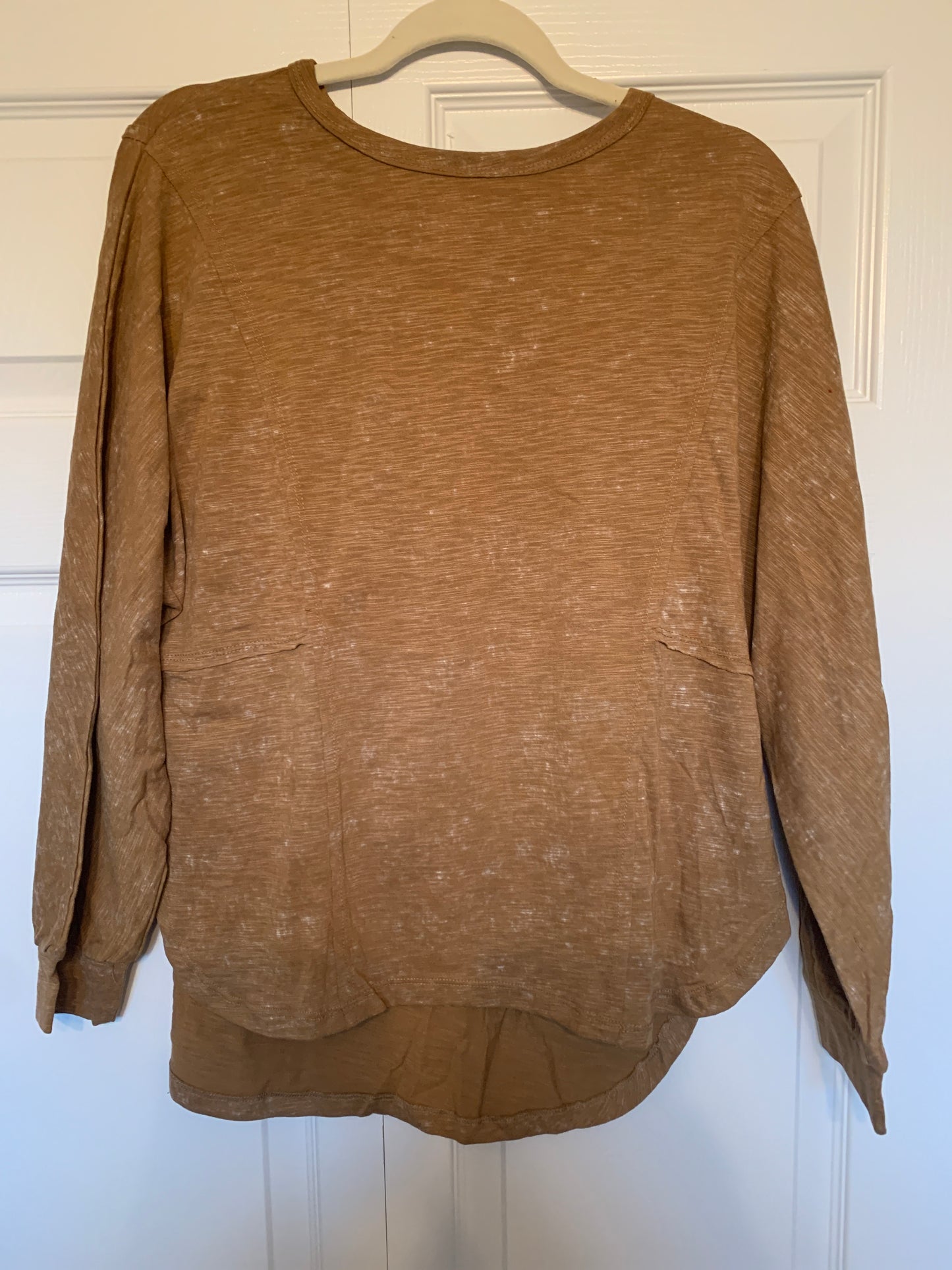 Brown Oversized Raw Hem Top