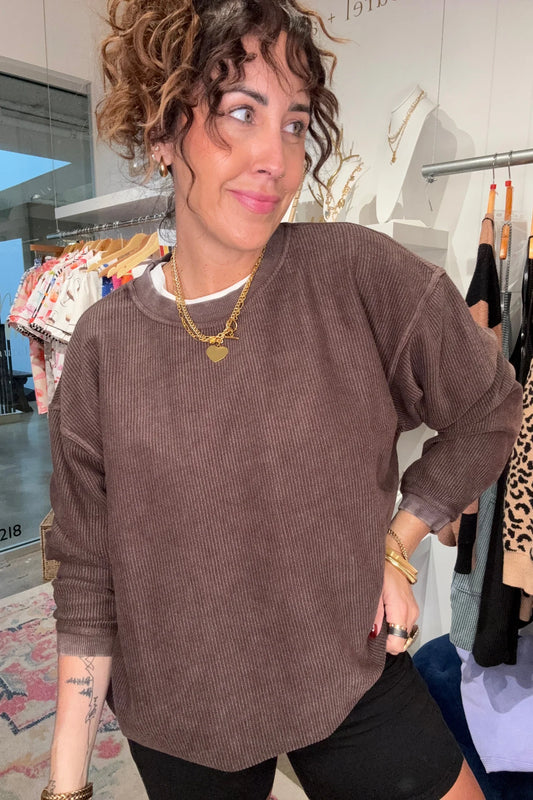 Moon Ryder Fall Essential Corded Crewneck