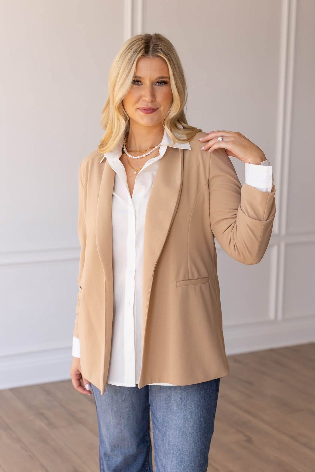 Scrunch Sleeve Blazer