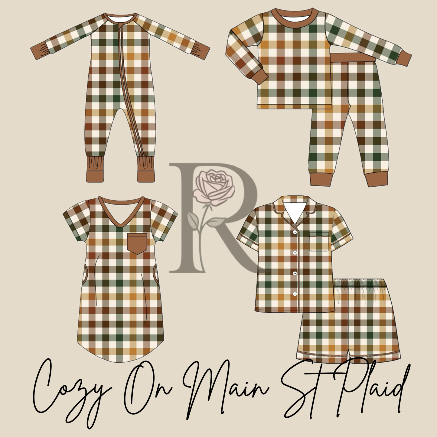 Cozy On Main Street Plaid Bamboo - 4 Styles (Adult & Kids!)