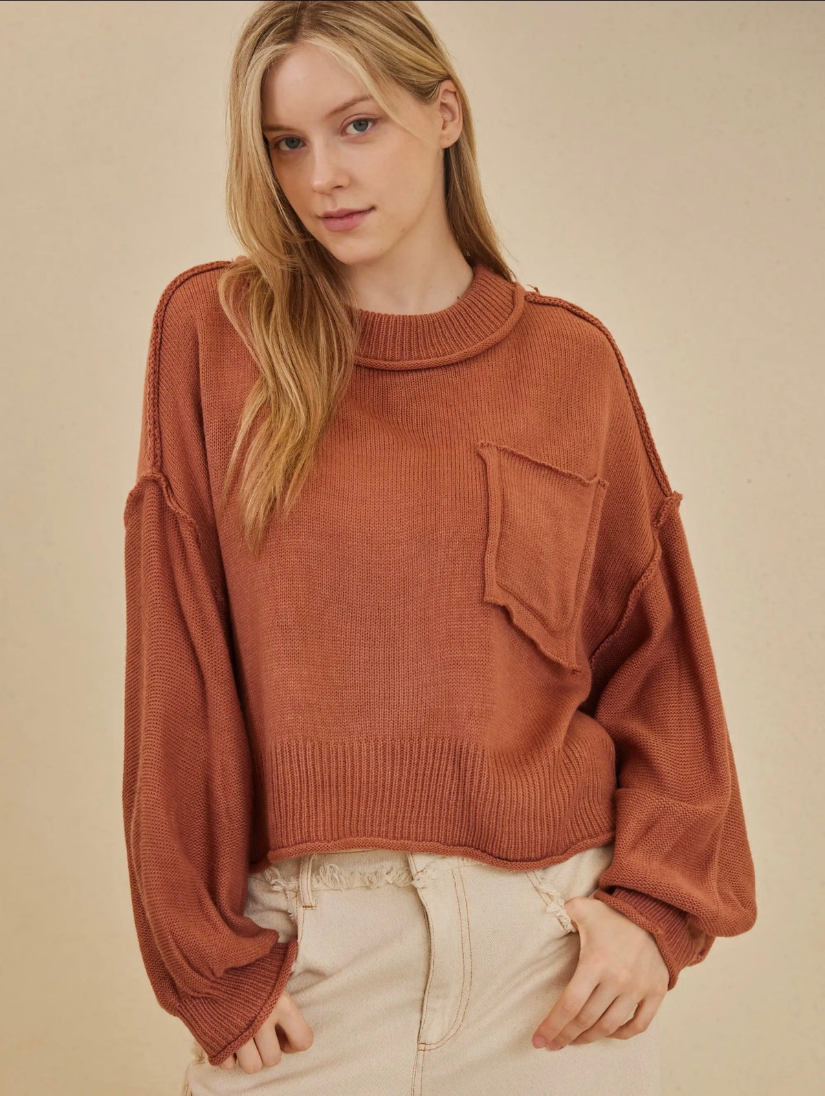 Mauve Round Neck Sweater