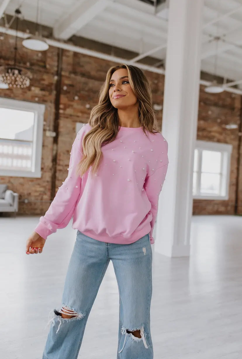 Leo Pearl Round Neck Sweatshirt