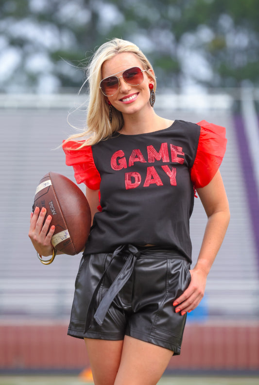 It’s Game Day Sequin Patch Top
