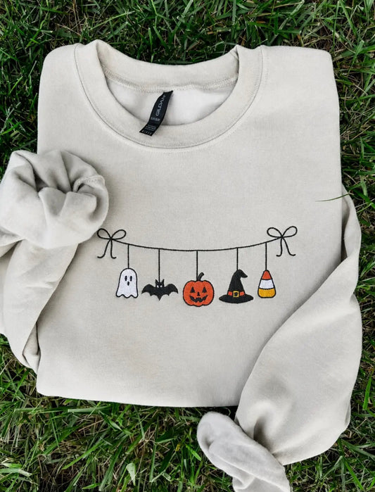 Haunted Halloween Embroidered Crewneck
