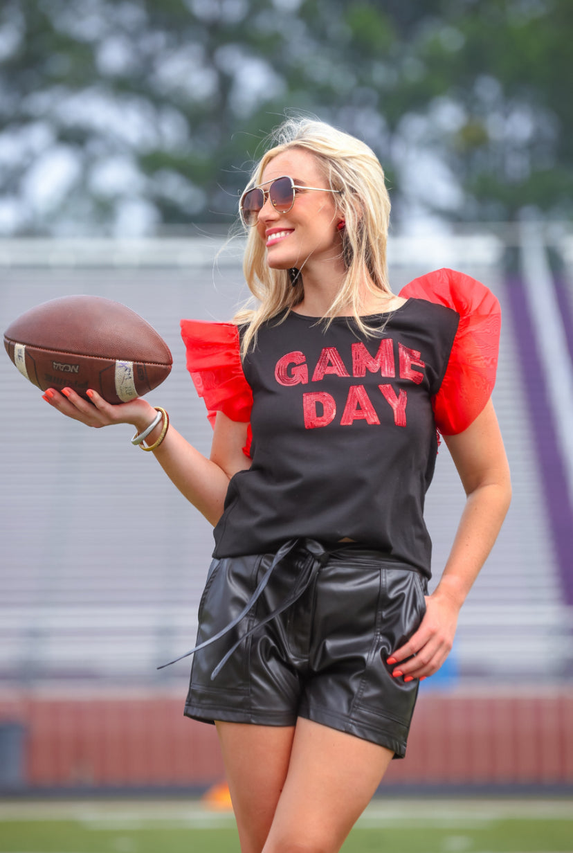 It’s Game Day Sequin Patch Top