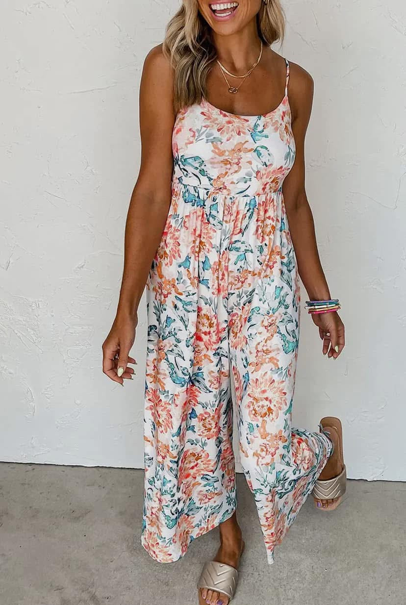 Floral Spaghetti Strap Jumpsuit