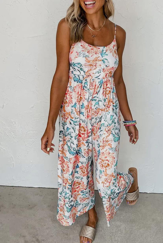 Floral Spaghetti Strap Jumpsuit