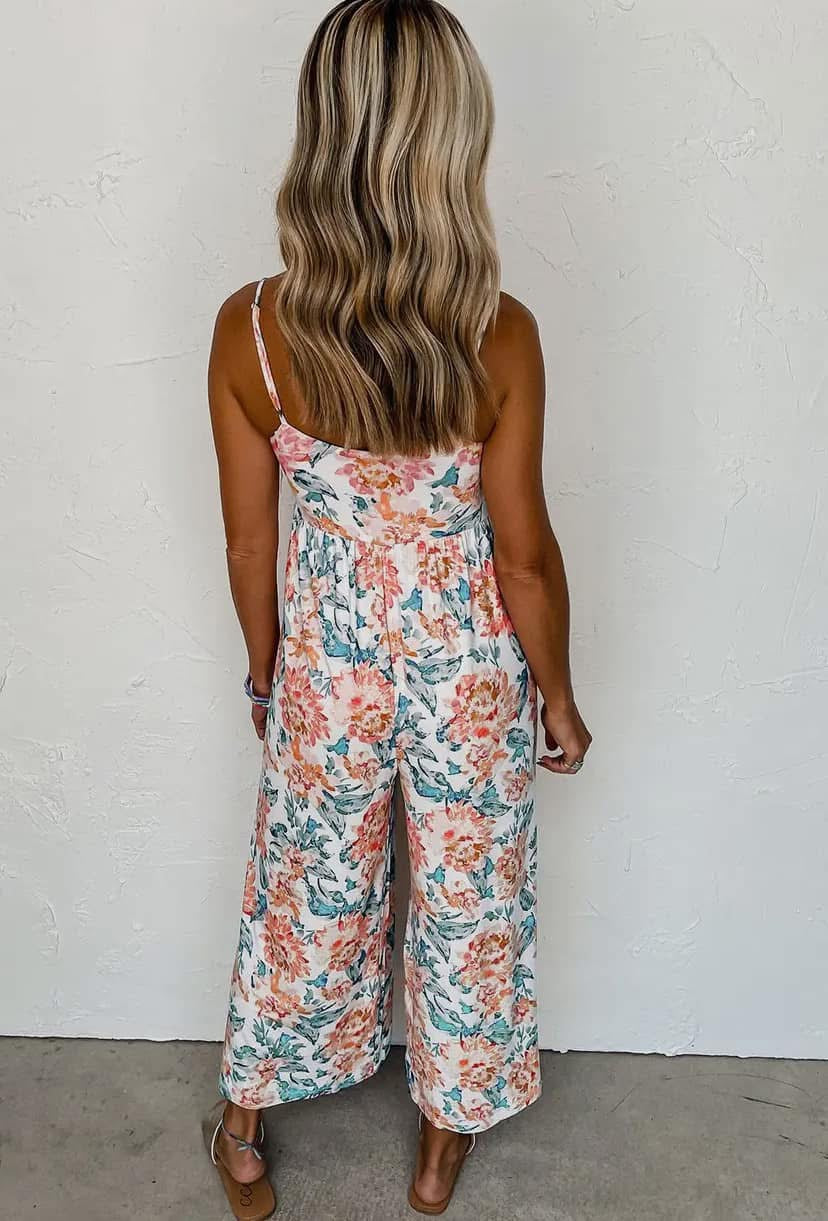 Floral Spaghetti Strap Jumpsuit