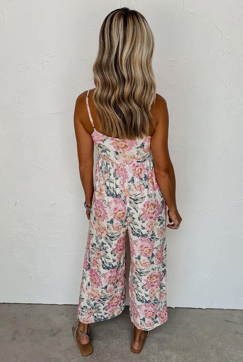 Floral Spaghetti Strap Jumpsuit