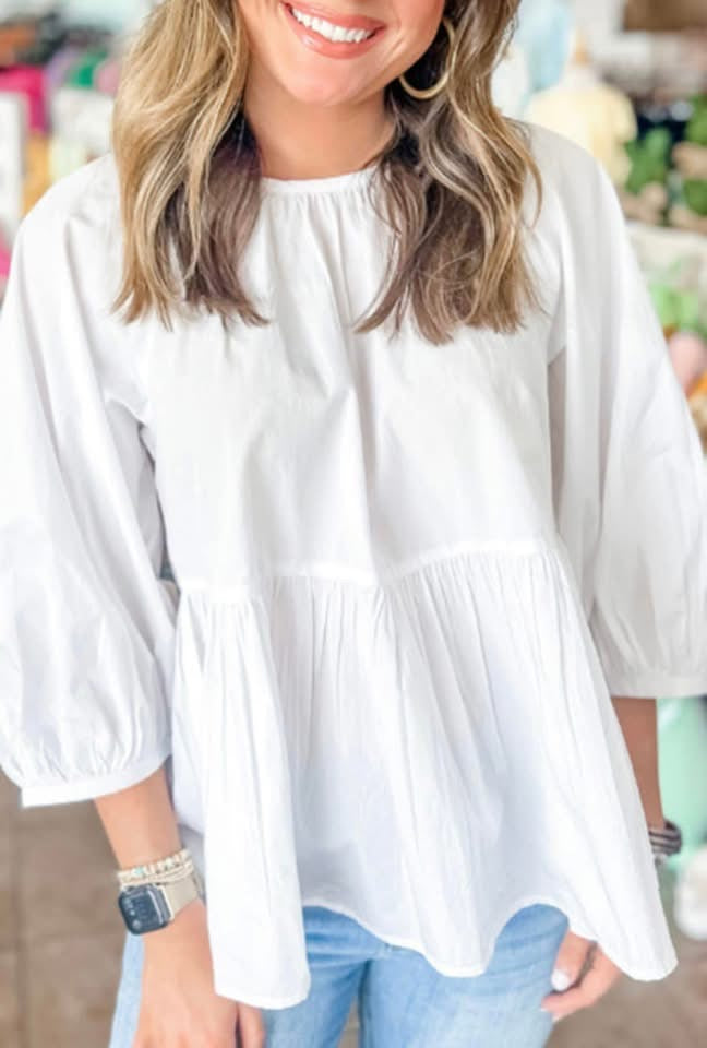 White Babydoll Top