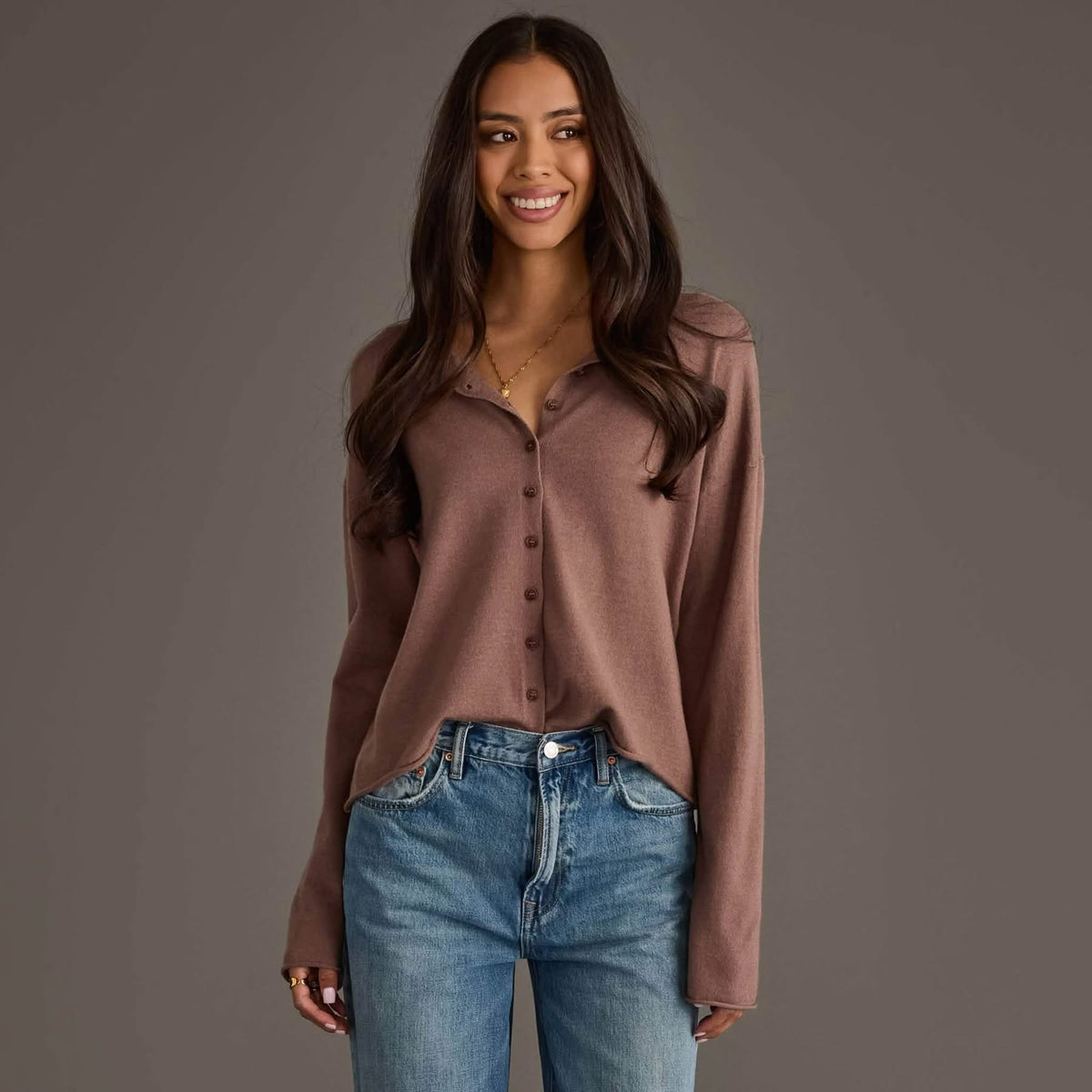 Mocha Button Up Cardigan