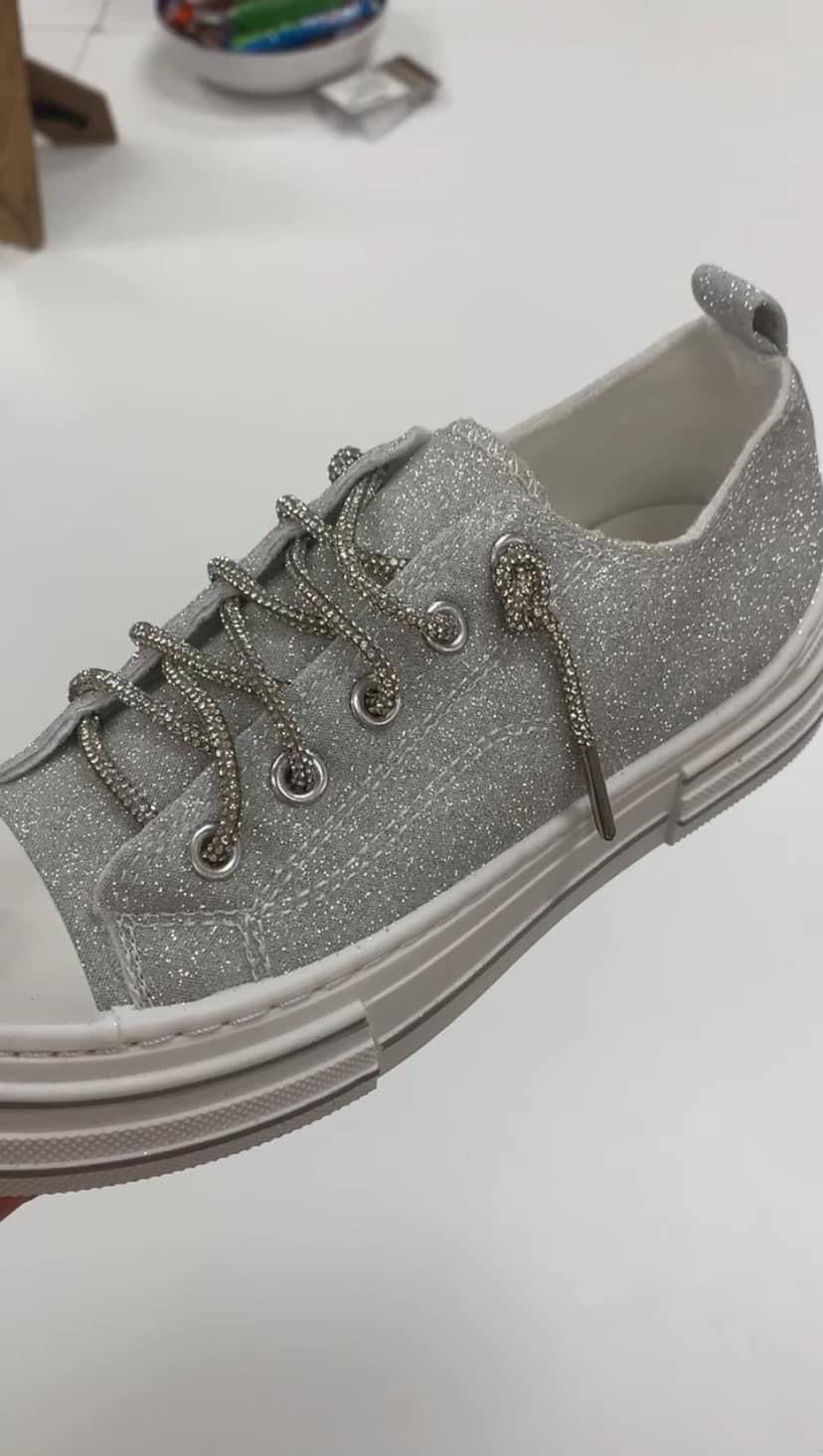 Aman Silver Sparkle Shoes