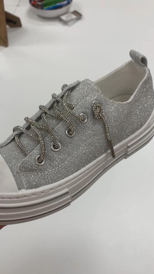 Aman Silver Sparkle Shoes