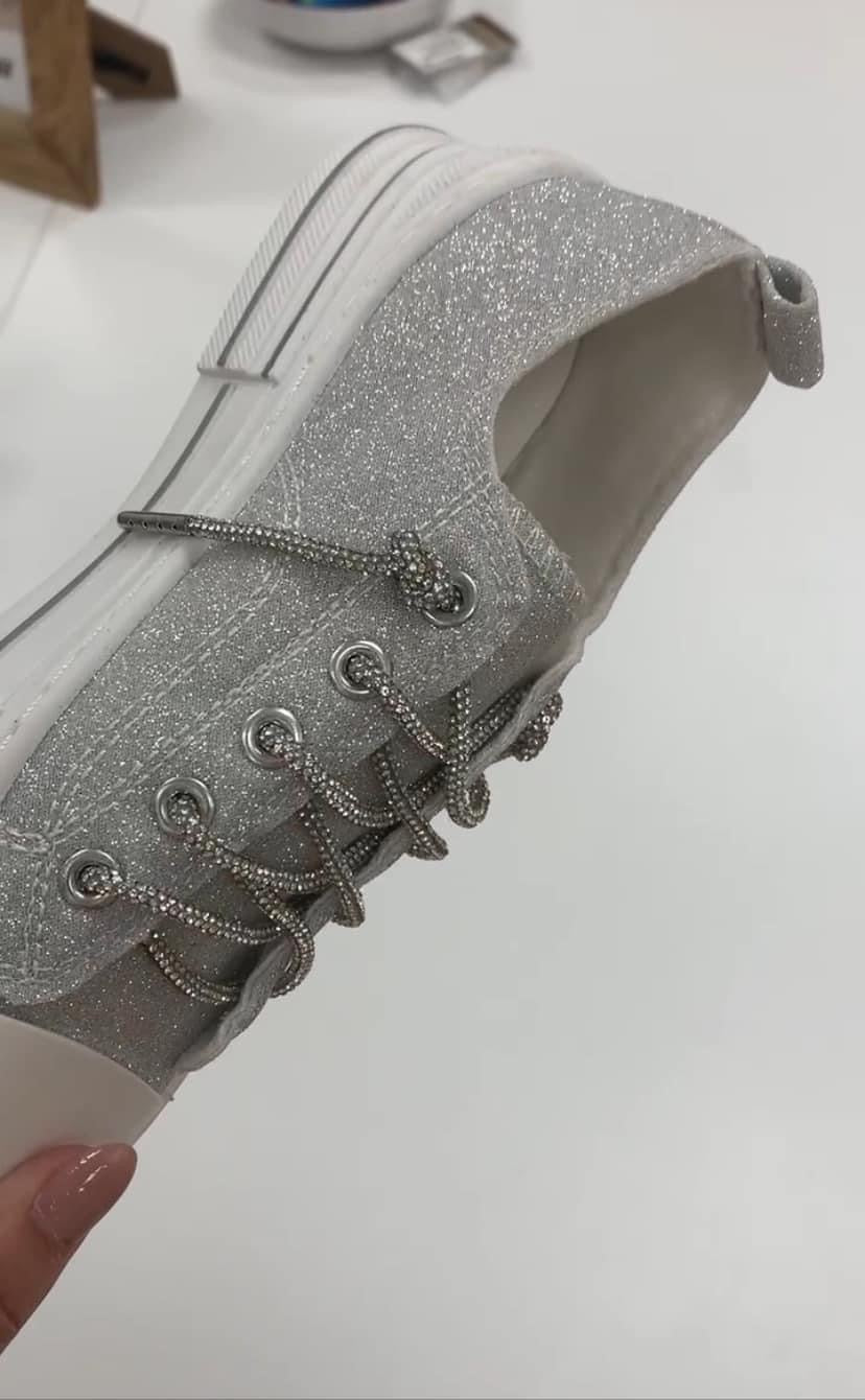 Aman Silver Sparkle Shoes
