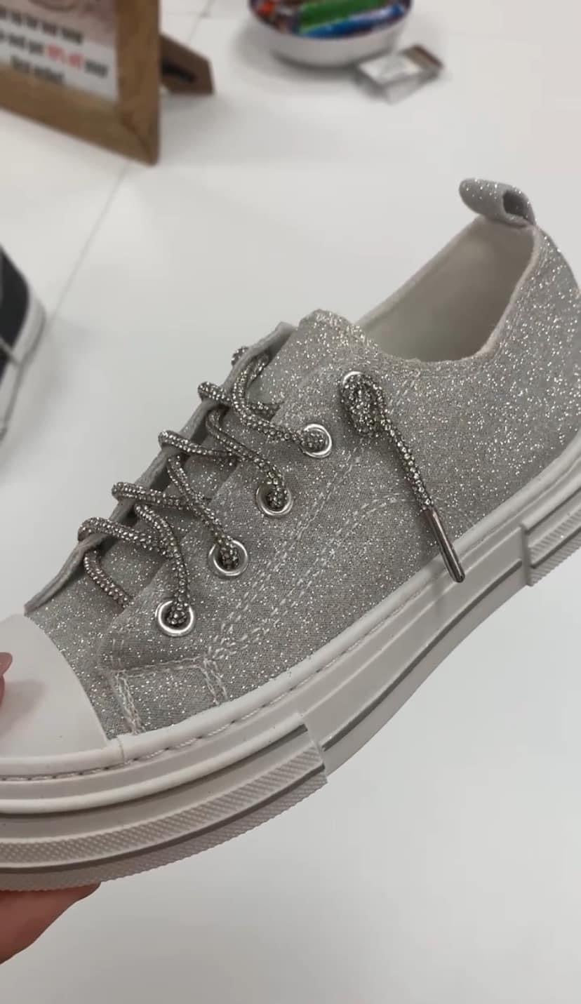 Aman Silver Sparkle Shoes