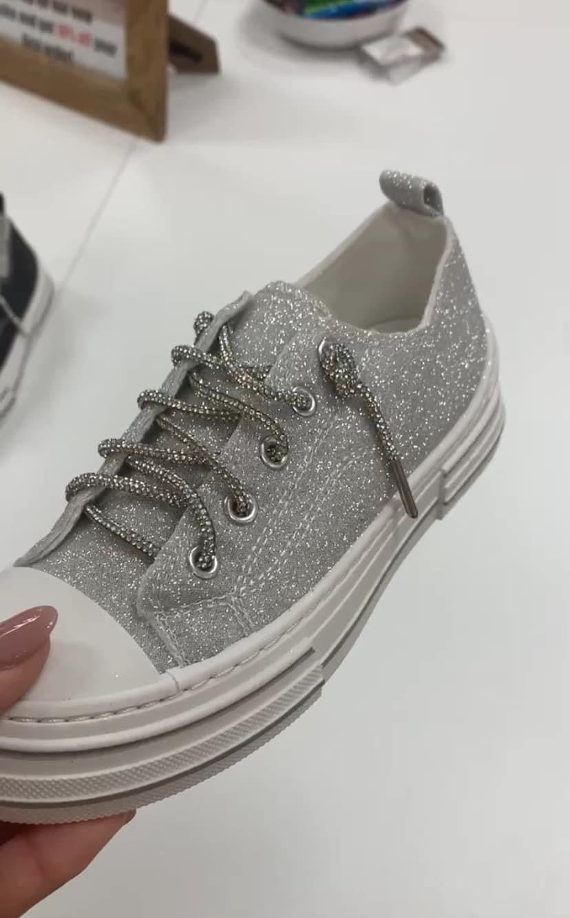 Aman Silver Sparkle Shoes