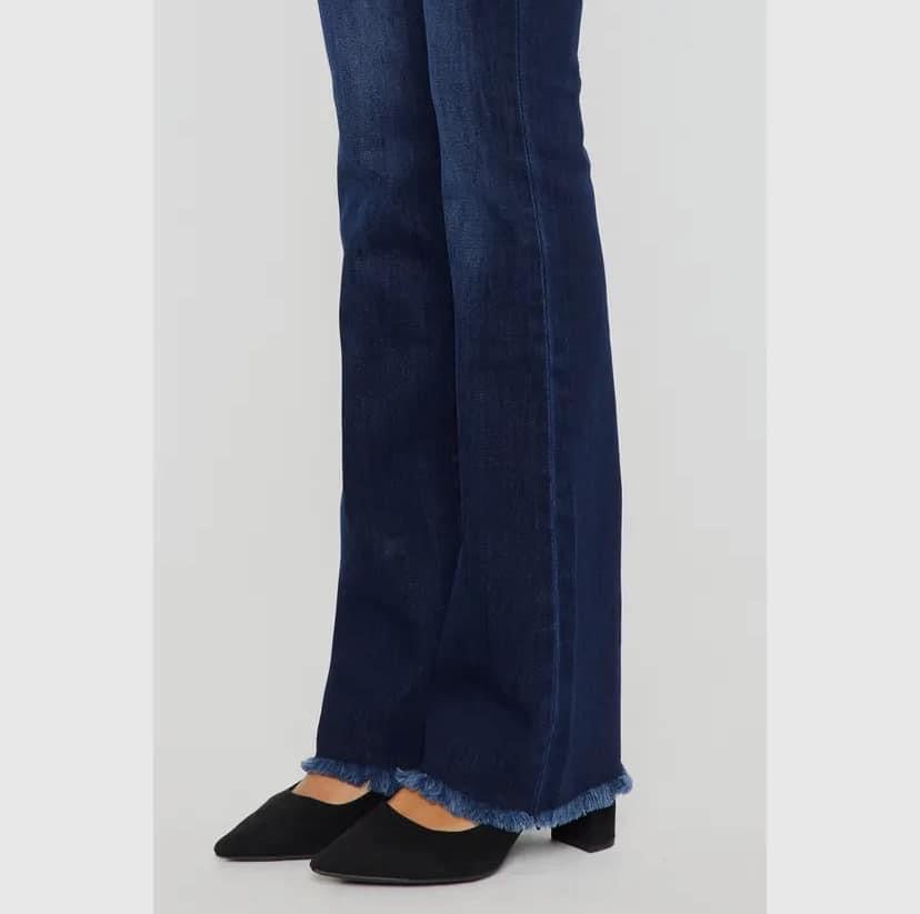 Low-Rise Frayed Hem Bootcut