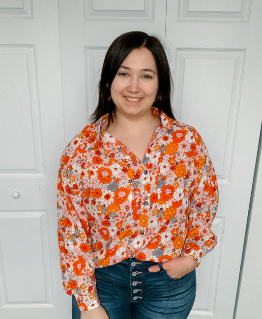 Floral Chest Pocket Button Up